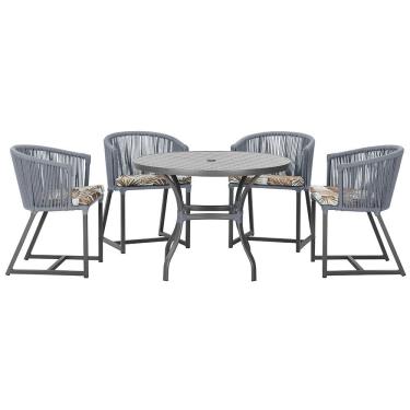 Imagem de Mesa com 4 Cadeiras de Jantar Roma 100cm e Noronha em Aluminío