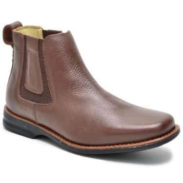 Imagem de Botina Bota Masculina Conforto Couro Bovino Dt 587 (44, Chocolate)