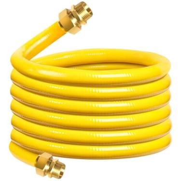 Imagem de Tubo de aço inoxidável corrugado CSST linha de gás natural flexível 1,27 cm tubo propano kit de conversão mangueira de grade de 2,5 m com adaptadores masculinos