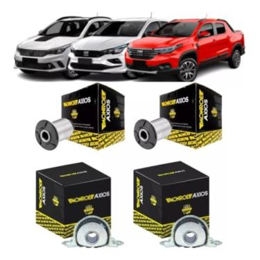 Imagem de Kit 4 Buchas para Bandeja Balança Dianteira, Cronos, Argo, Axios