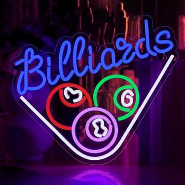 Imagem de Pttozan Placas De Neon Para Bilhar, Jogos Decoração Parede, Luzes Led Usb Fofas, Esportes, Bar, Pub, Caverna Masculina, Quarto Meninos, Festa, Quarto, Loja, Inauguração Negócios, Piscina, Presentes