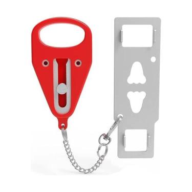 Imagem de Fechadura portátil de segurança para portas em aço inox  trava antifur