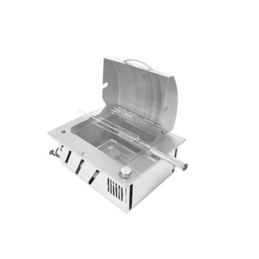 Imagem de Churrasqueira A Gás Embutir Duplo Infravermelho Inox Tampa