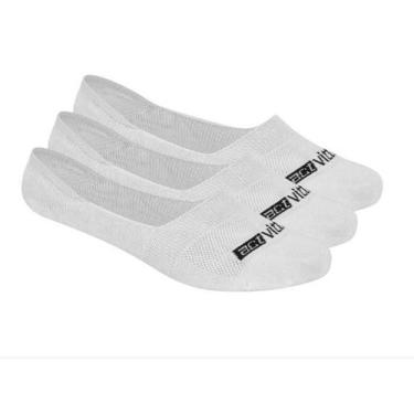 Imagem de Meia casual sapatilha em algodão Kit 3 com pares - Actvitta, Branco, 3