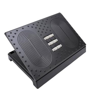 Imagem de Asixxsix Apoio para os pés debaixo da secretária, apoio para os pés ergonómico com inclinação ajustável em 5 alturas, banco para os pés antiderrapante para escritório em casa (Preto)