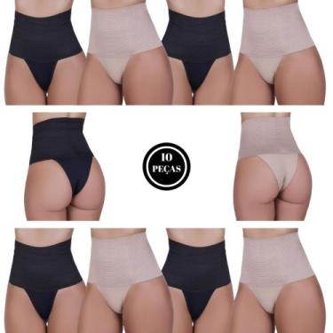 Imagem de Kit 10 Cinta de Compressão Cós Alto - c6 KIT 10 CINTA TATI - TERRA E M