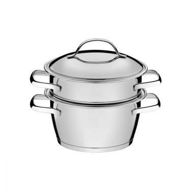 Imagem de Cuscuzeira Tramontina Allegra 16Cm Inox Fundo Triplo 2 Peças
