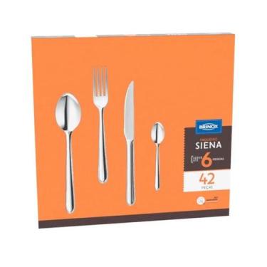 Imagem de Faqueiro Siena 42 Peças Aço Inoxidável 5109/120 Brinox, Inox, 42
