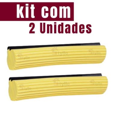 Imagem de Kit com 2 Refil Para Mop Rodo Mágico Espuma Premium Limpeza Eficiente 