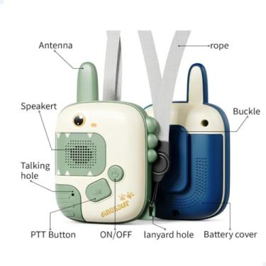 Imagem de Kit 2 Brinquedo Educacional Walkie-talkie Rádio Comunicador Dinossauro infantil telefone sem fio interativo 3 anos +