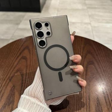 Imagem de MVVKKY para Samsung S24 FE Ultra Fino Broderless Case Radiação de Calor Fino Fosco PC Capa Magnética (para Samsung S24 FE/Preto)