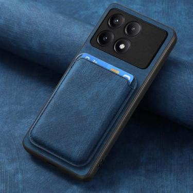 Imagem de Capa de couro tipo carteira 2 em 1 com cartões magnéticos removíveis para Xiaomi Redmi Note 13 Pro 12 11 13C F5 13T 10 Pocket, azul, para Redmi Note 12 5G