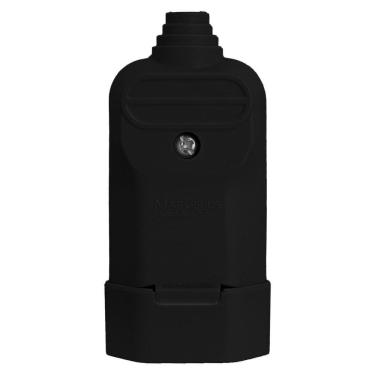 Imagem de Tomada Plug Fêmea Prensa Cabo 3 Pinos Finos 10A Preta