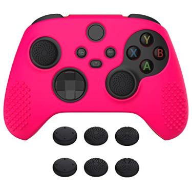 Imagem de eXtremeRate PlayVital Capa de silicone antiderrapante edição cravejada 3D para controle Xbox Series X/S, capa protetora de borracha macia para controle sem fio Xbox Core com tampas de aperto de