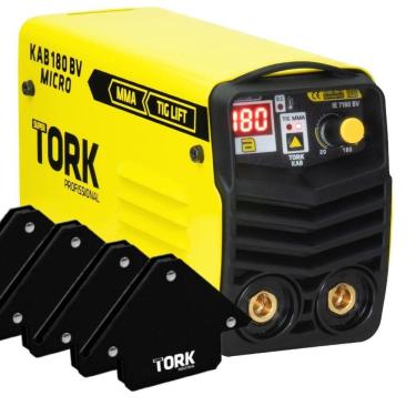 Imagem de Kit Maquina Solda Inversora + 4 Esquadro Magnetico 12Kg Tork