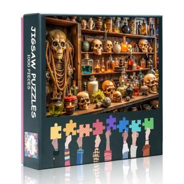 Imagem de Jigsaw Puzzle for Adults - Spooky Halloween Shop,Skulls, Potion Bottles, and Antique Dolls Parlour Games, Challenging Puzzles, 1000 Piece Unique Gift for Puzzle Lovers 20 x 28 inch