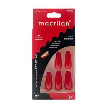 Imagem de Unhas Postiças Macrilan Estilo Bailarina, Vermelho - UP409