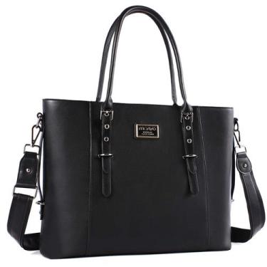 Imagem de Sacola para laptop MOSISO PU Leather 17-17.3" impermeável preta