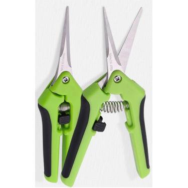 Imagem de Kit 2 Tesouras Poda Jardinagem Ponta CURVA + RETA em Aço INOX - Save S