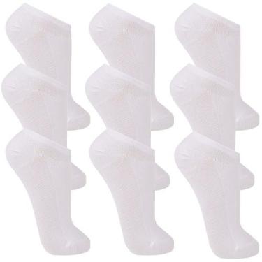 Imagem de Kit com 9 pares de meia trifil soquete original nfe TO7064, Branco, 39