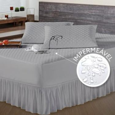 Imagem de Capa De Colchão Impermeável Casal +2 Capas Trav+ 01 Saia Box - Angel D