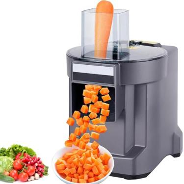 Imagem de Cortador automático de legumes, cortador elétrico de legumes 3 em 1, processador de alimentos multifuncional, cortador automático de batatas e picador de cebola com 3 lâminas