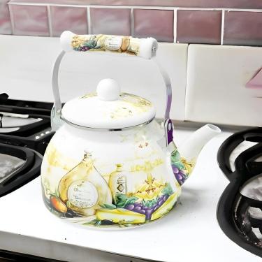 Imagem de Chaleira Esmaltada Vintage 2,5L à Indução Charm Italy