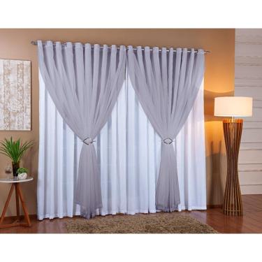 Imagem de Cortina Voil Forro Microfibra Sala E Quarto 9,00X2,80