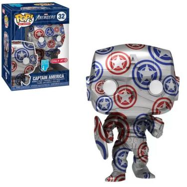 Imagem de Funko Pop Marvel Art Series 32 Captain America c/ Case Acrílico