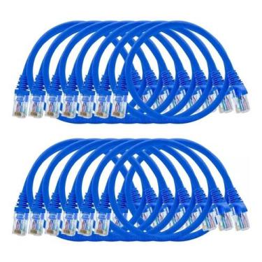 Imagem de Cabo Patch Cord Cat6 - 1,5m Azul Com Capa Rj45 100 unidades - Plus Cab