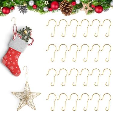 Imagem de Blinket 100 peças de ganchos de enfeite de Natal para decoração de árvores, gancho de Natal de aço inoxidável para decorações de árvore de Natal, ornamentos de arame de metal, âncoras de gancho para