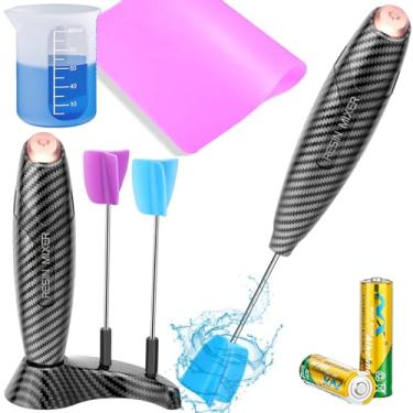 Imagem de Misturador elétrico de resina, copos de medição de silicone para misturador de resina epóxi para minimizar bolhas, misturador de resina epóxi, agitador de resina para resina, mistura de silicone, copo