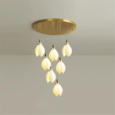 Imagem de Contemporâneo Girar Pendente Lâmpada LED Moda Criatividade Sala de Estar Restaurante Quarto Villa Hotel Edifício Duplex Candelabro (A A 7 luzes)