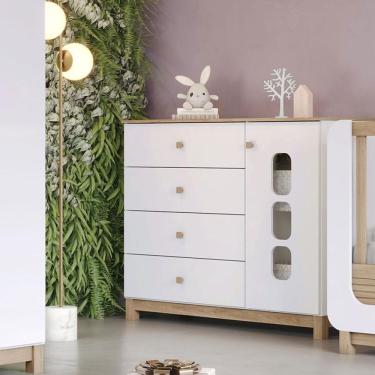 Imagem de Cômoda Infantil Aconchego Ambiente Branco Jequitibá Hp - Henn