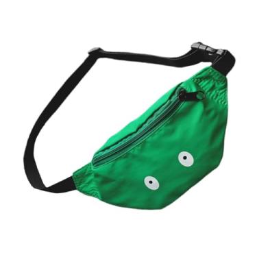 Imagem de Bolsa de cintura com design de olhos pequenos pochete para lazer leve bolsa de cinto para atividades ao ar livre uso diário verde
