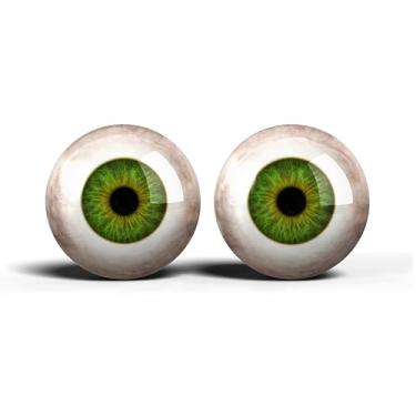 Imagem de Olhos de artesanato de vidro realistas de 2,5 cm, design de íris humana azul e cinza, conjunto de 2 peças, suprimentos para taxidermia e fabricação de bonecas - ONE POLEGADAS 25 mm (70-25)