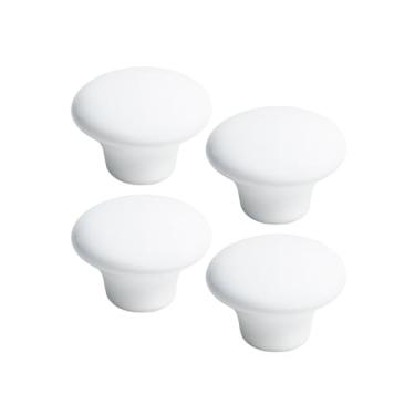 Imagem de Kit 4 Puxador Móvel Antigo Porcelana Gaveta 38mm De Armário (Branco - MPPON106)