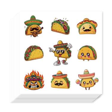 Imagem de AHANDMAKER 180 peças adesivos de planejador de tacos antropomórficos de desenho animado taco, decalques autoadesivos para agenda, calendário, scrapbook, artesanato, artes, saco de presente, selo, tema