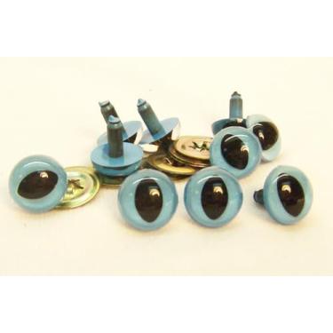 Imagem de Sassy Bears 12 mm olhos de segurança de gato azul claro (10 pares) para ursos, bonecas, fantoches, artesanato