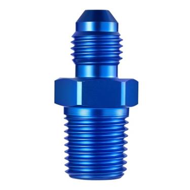 Imagem de EVIL ENERGY Adaptador 4AN macho para 1/4 NPT flare encaixe reto para combustível, sistemas de refrigeração, liga de alumínio azul