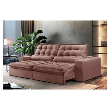 Imagem de Sofá Orion 4 Lugares Retrátil Zara Rose