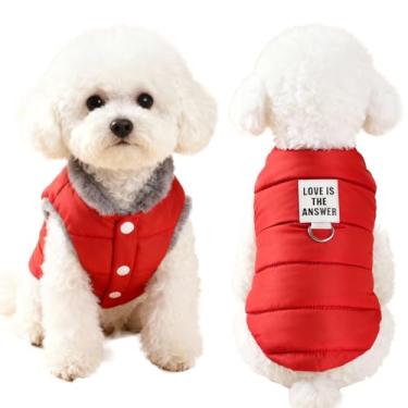 Imagem de TIEEI Fantasias de Natal para cães de Natal roupas de boneco de neve para animais de estimação roupa de festa de Natal de veludo macio suéter de inverno para cães e gatos