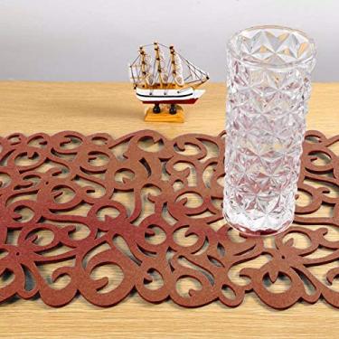 Imagem de Mingzhe Tapete de Mesa de Feltro, Toalha de Mesa Em Formato Retangular de 7 Cores, Decorações Domésticas Novo, Feito de Material de Feltro, Ecológico, Seguro, Térmico e Durável, Lindo (Café leve)
