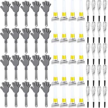 Imagem de 60 Pcs New Years Eve Party Noisemakers Supplies New Year Party Kit Includes 20 Hand Clappers 20 Plastic Blowers 20 Metallic Fringed Party Blowers 2026 New Years Party Supplies (Silver)