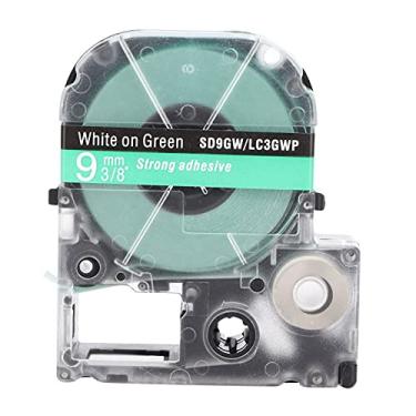 Imagem de Fita de etiqueta à prova de óleo, anticorrosão, resistente ao desgaste, transparente, durável, etiquetadora, para impressora de etiquetas, série LW, máquina de etiquetas Jin (Texto branco de 9 mm
