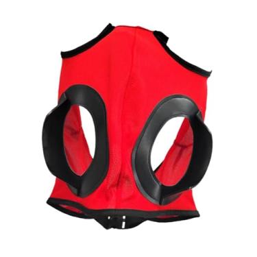 Imagem de oshhni Óculos de proteção para cavalos, viseiras para cavalos, substitui equipamentos de alto desempenho, máscara anti-moscas portátil premium, óculos, Vermelho