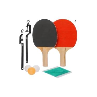 Imagem de Kit Tênis de Mesa Infantil com 2 Raquetes de Polipropileno, 2 Bolas, Rede Portátil, Azul e Vermelho, 20x12cm, para Crianças Acima de 3 Anos