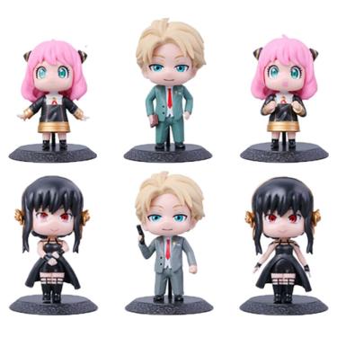 Imagem de Coleção de brinquedos de figuras de anime, modelo 6 peças, família Spys, 10 cm
