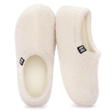 Imagem de RockDove Pantufa feminina de lã fechada nas costas, Off-white, 7-8