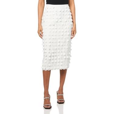 Imagem de Trina Turk Saia lápis bordada feminina, Lavagem branca, 32